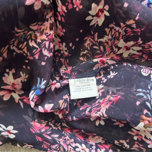 MISA Los Angeles Savannah Asymmetric Dress in Black/Pink Floral - Picture 7 of 8